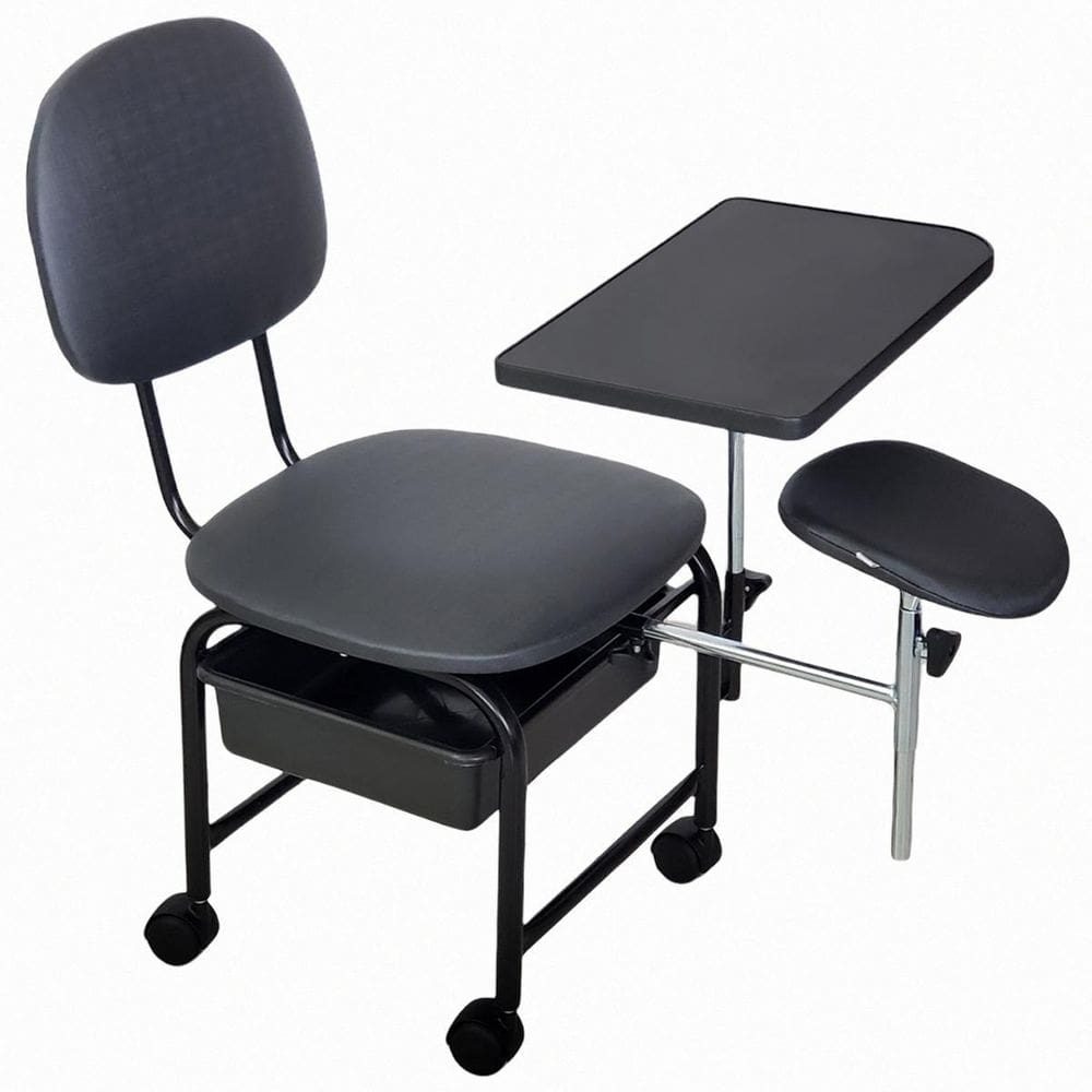 Cadeira Manicure Cirandinha Apoio Gaveta E Rodinhas Preto