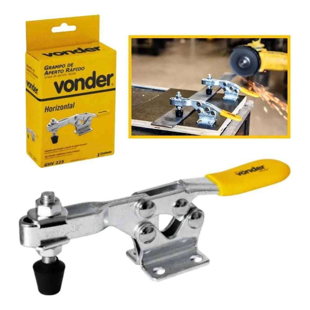 2X Grampo De Aperto Rápido Horizontal Vonder Gh225 Em Aço