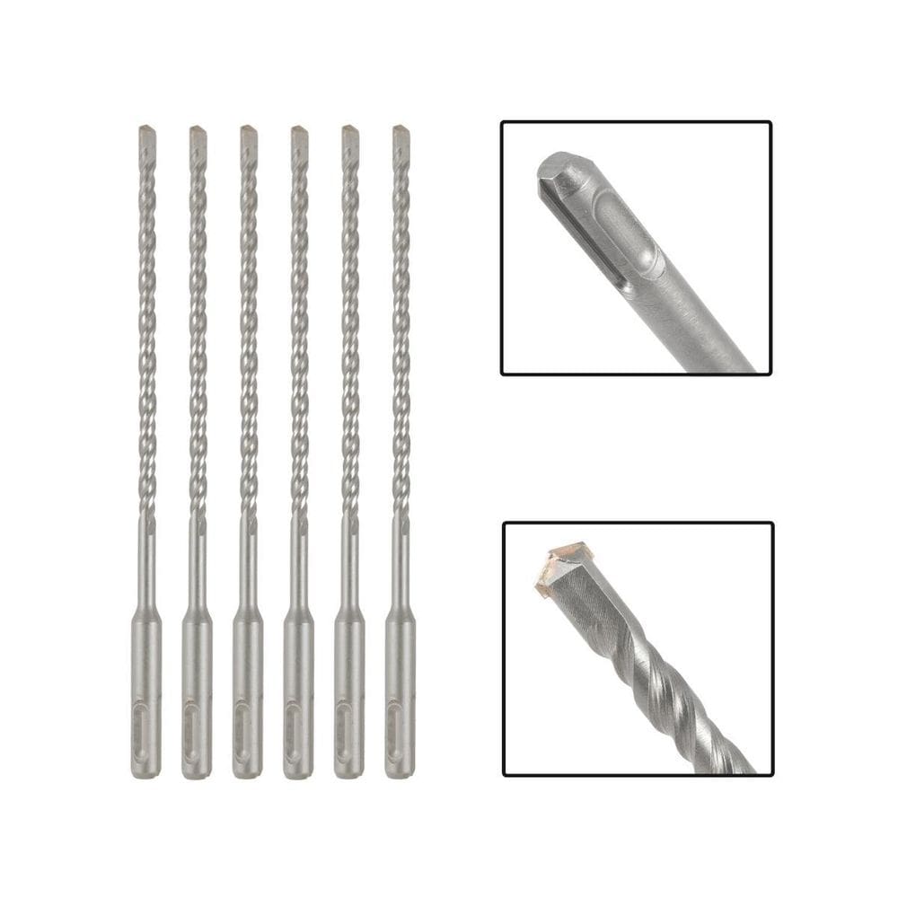 Jogo 6 Brocas Sds Plus 8X310 Mm Aço Carbono Tungstênio