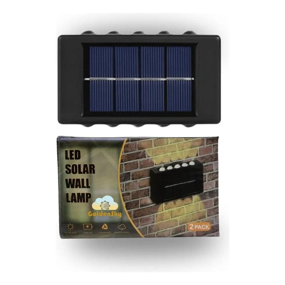 4X Arandela Solar 2 Focos Parede Slim 10 Fachos Led Externa