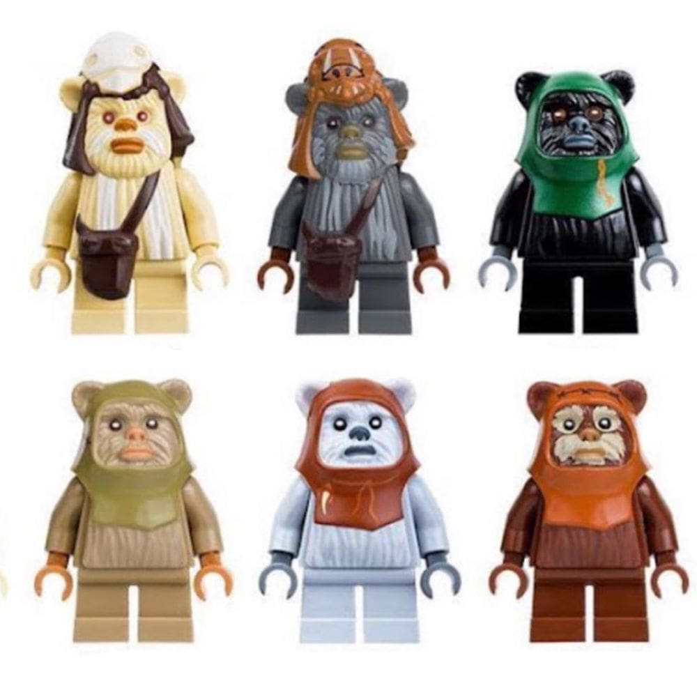 Kit 6 Bonecos Blocos De Montar Coleção Ewoks Star Wars