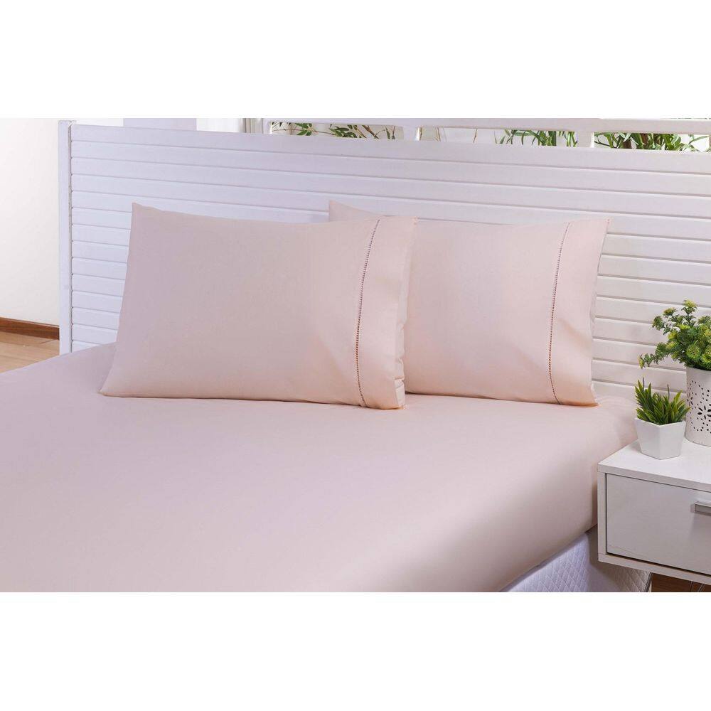 04 Fronhas Avulsas 70X50Cm Percal 100% Algod 230 Fios Salmon