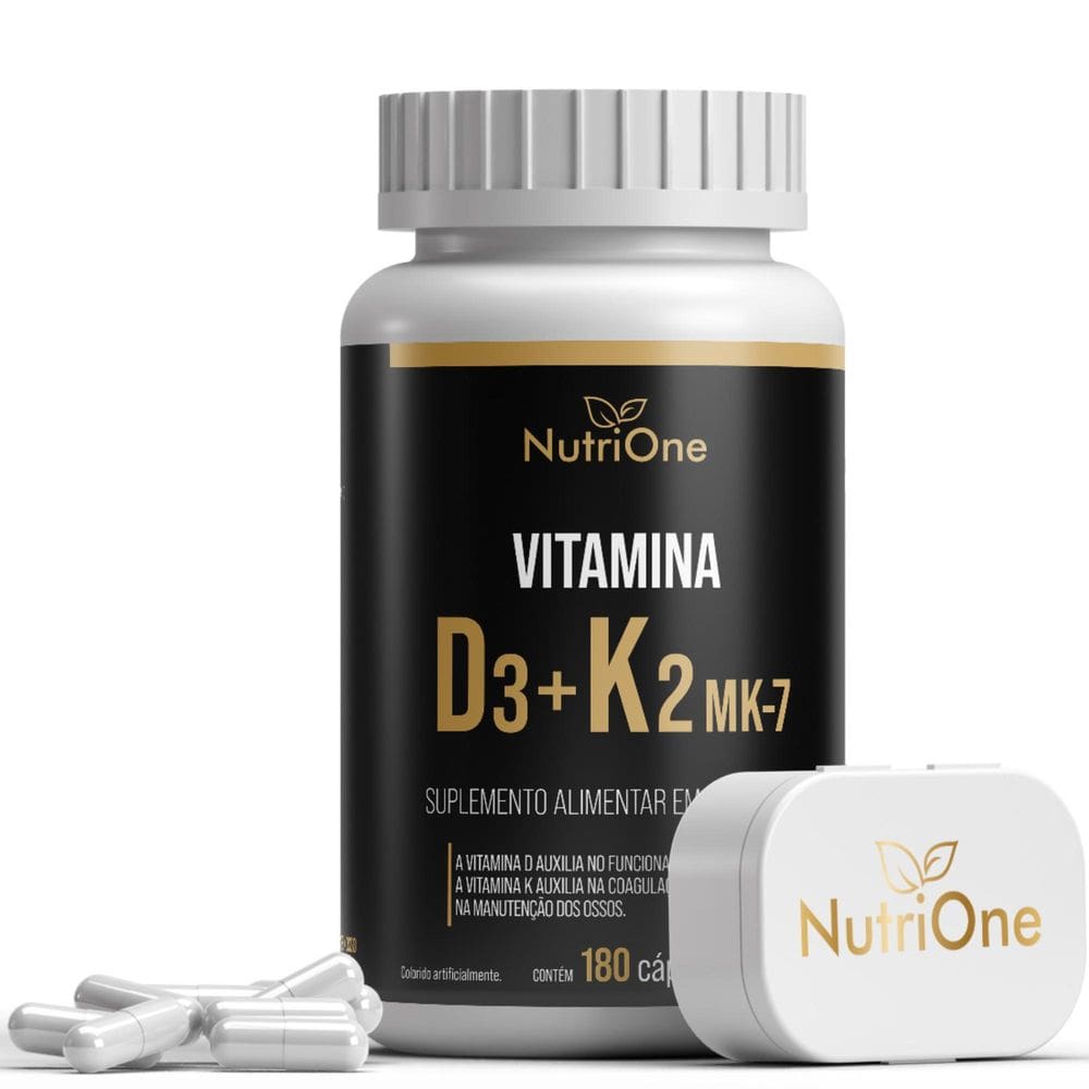 Vitamina D3 + K2 Mk7 Alta Concentração 180 Cáps - Nutrione
