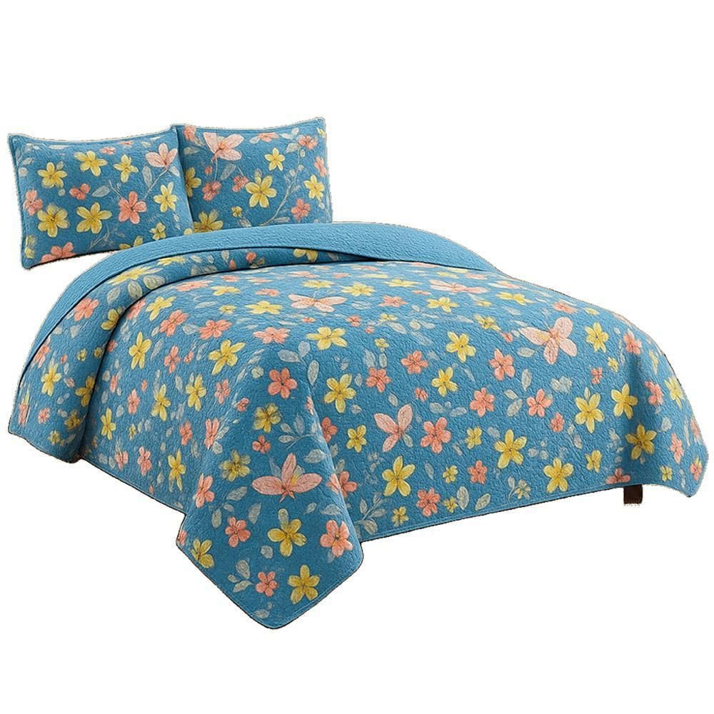 Kit Cobre Leito Colcha Queen Boutik Dupla Face Estampa 22