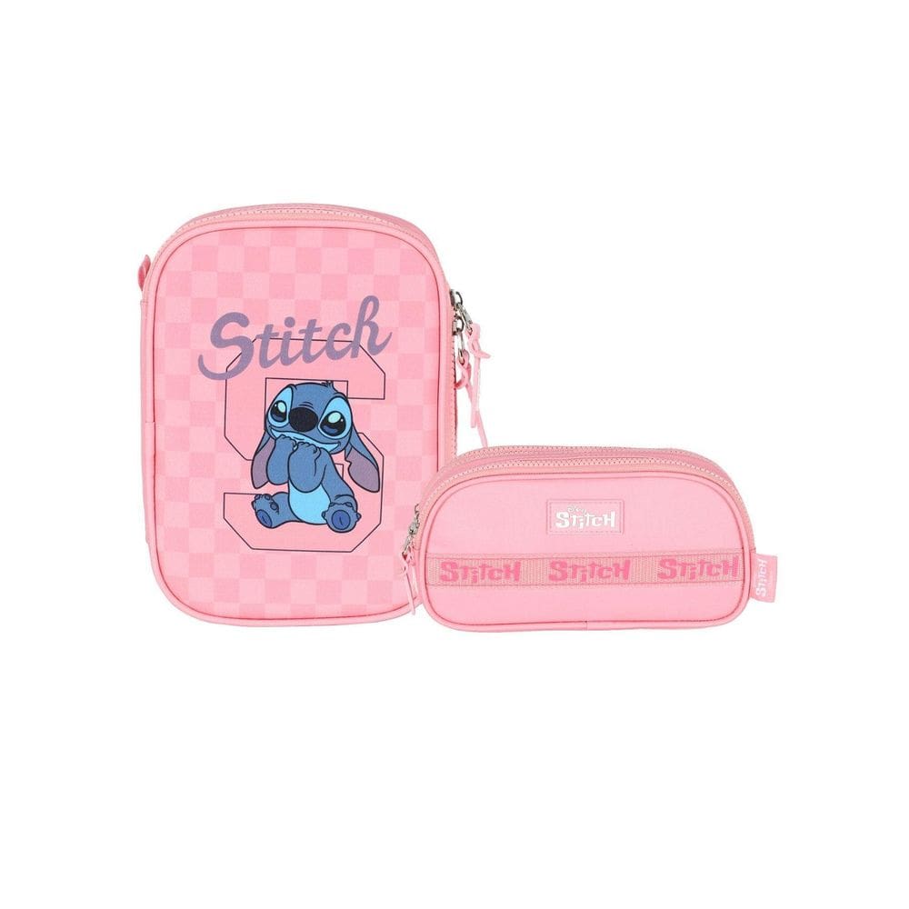 Kit Escolar Lilo Stitch Estojo Box + Estojo Triplo