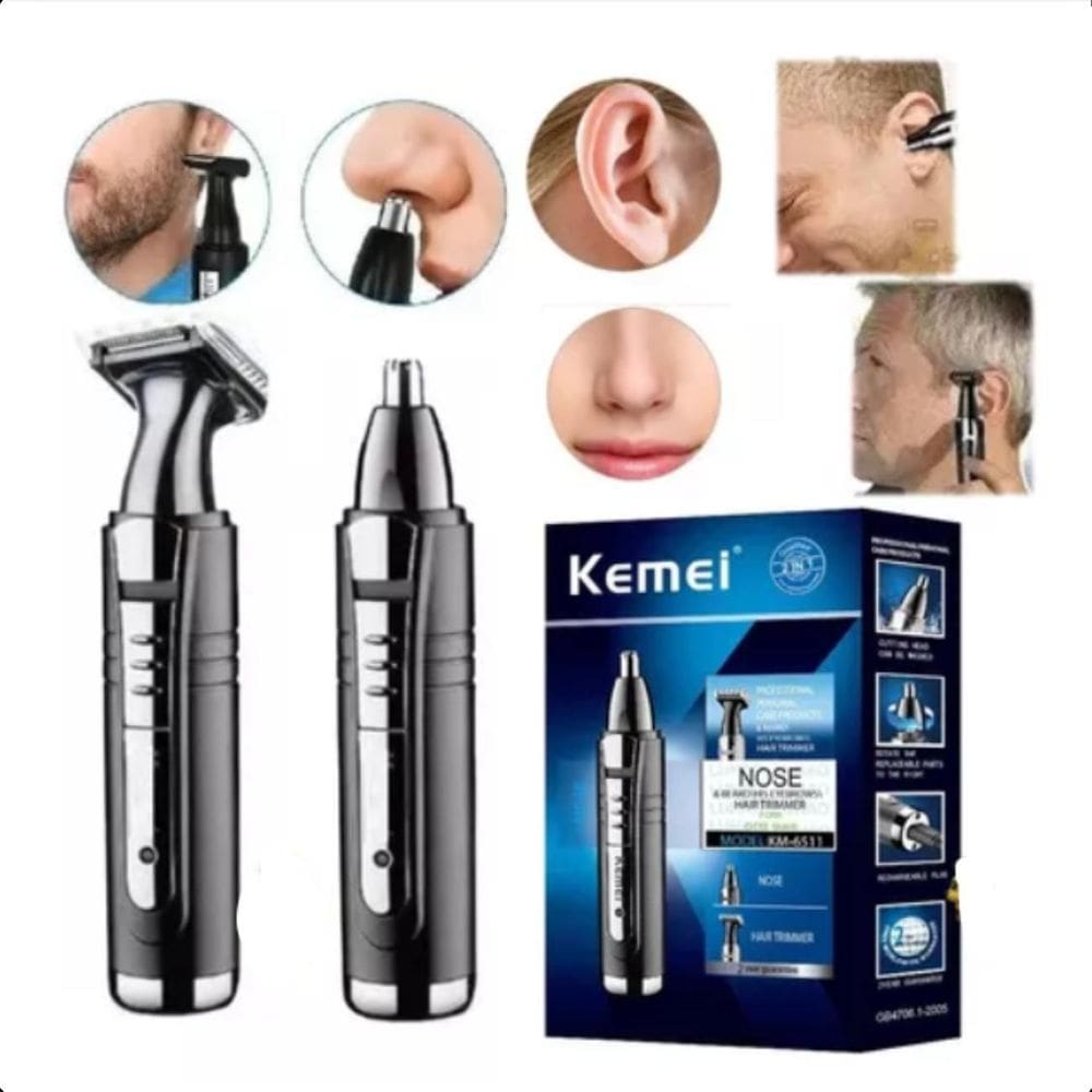 Kemei-6511 Cortador De Pelos Nariz Orelha Recarregável