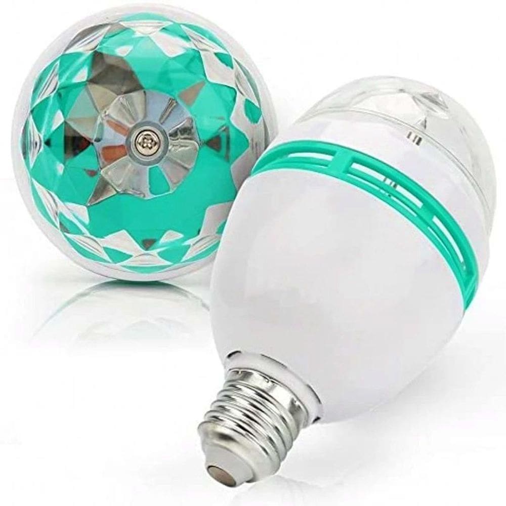 Lampada Luz De Led Globo Colorida Rgb Giratória Efeitos Show