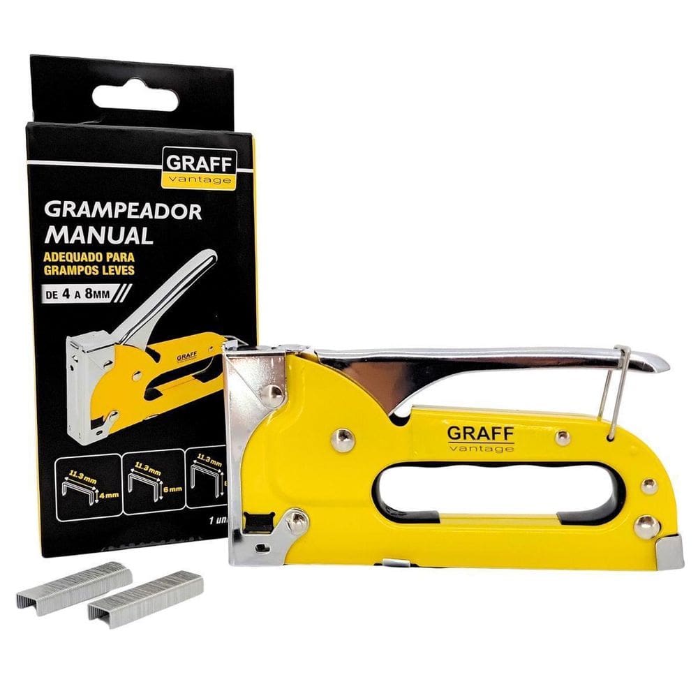 Grampeador Manual Tapeceiro Grampos 4-8Mm Graff