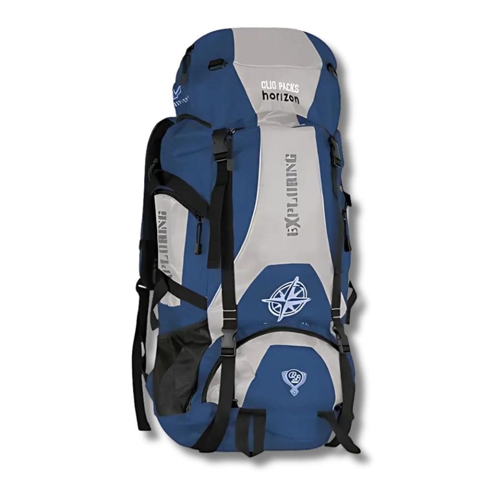 Mochila Reforçada Camping Trilha Caminhada 70 Litros Azul