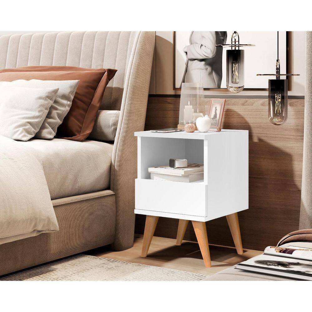 Mesa Cabeceira Pés Palito Genova Pix Plus Cor Branco Comprar