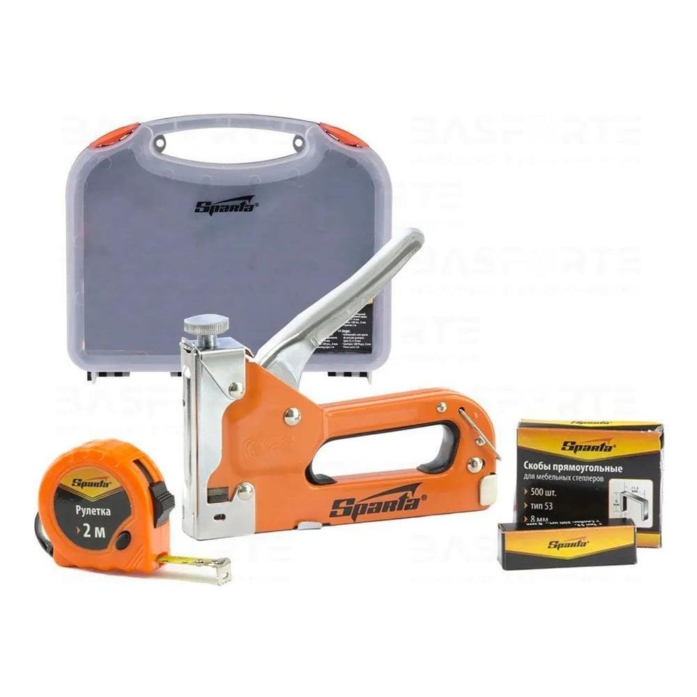 2X Jogo Grampeador Manual Trena 2M E 500 Grampos Sparta 4200