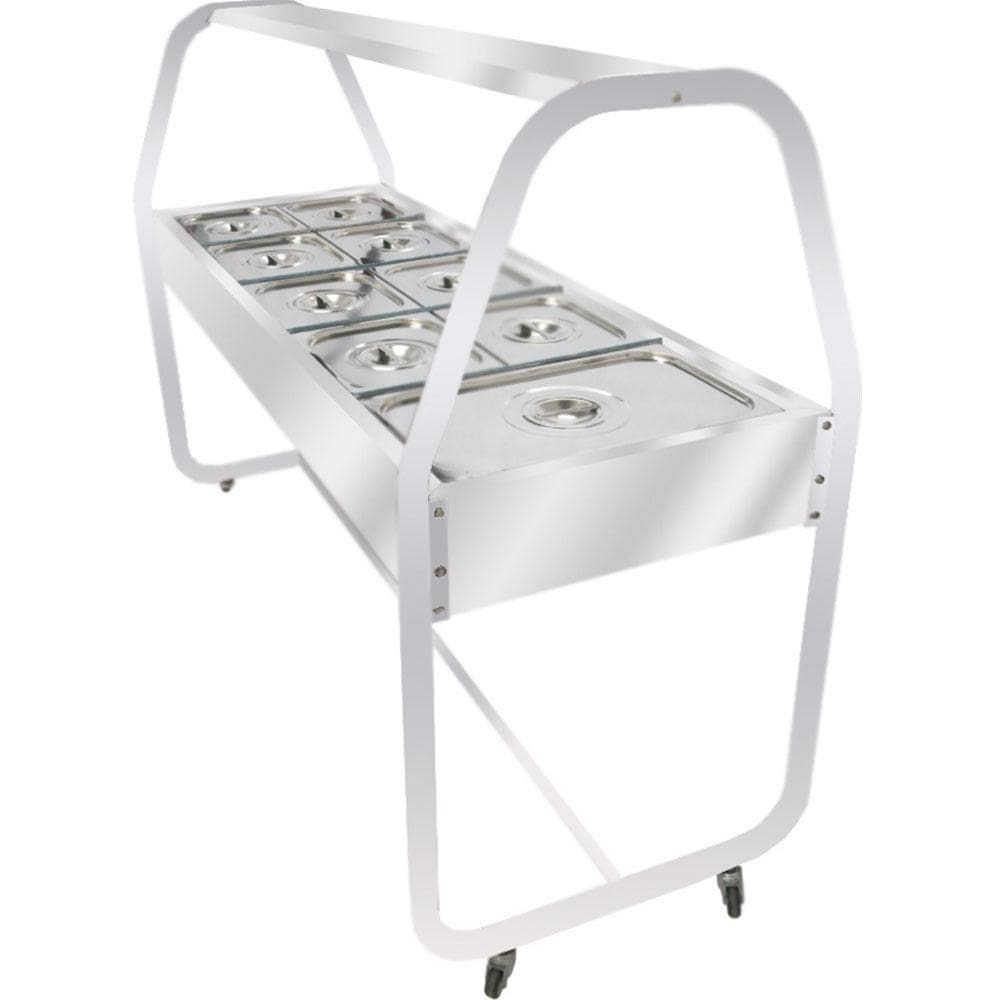 Carro Buffet com 10 Cubas Quentes Venâncio  EA10TC Termo Cromada