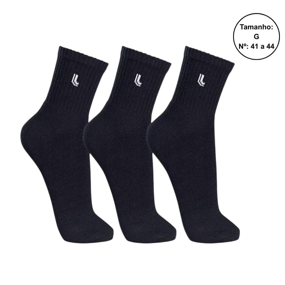 Kit 3 Pares Meias Lupo Cano Médio Unissex 03148