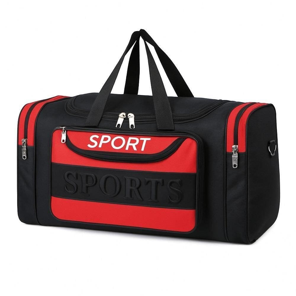 Mochila Esportiva Viagem Treino Bolsa De Mao Multiuso Mala Bordo Sacola Academia Com Bolsos Vermelha