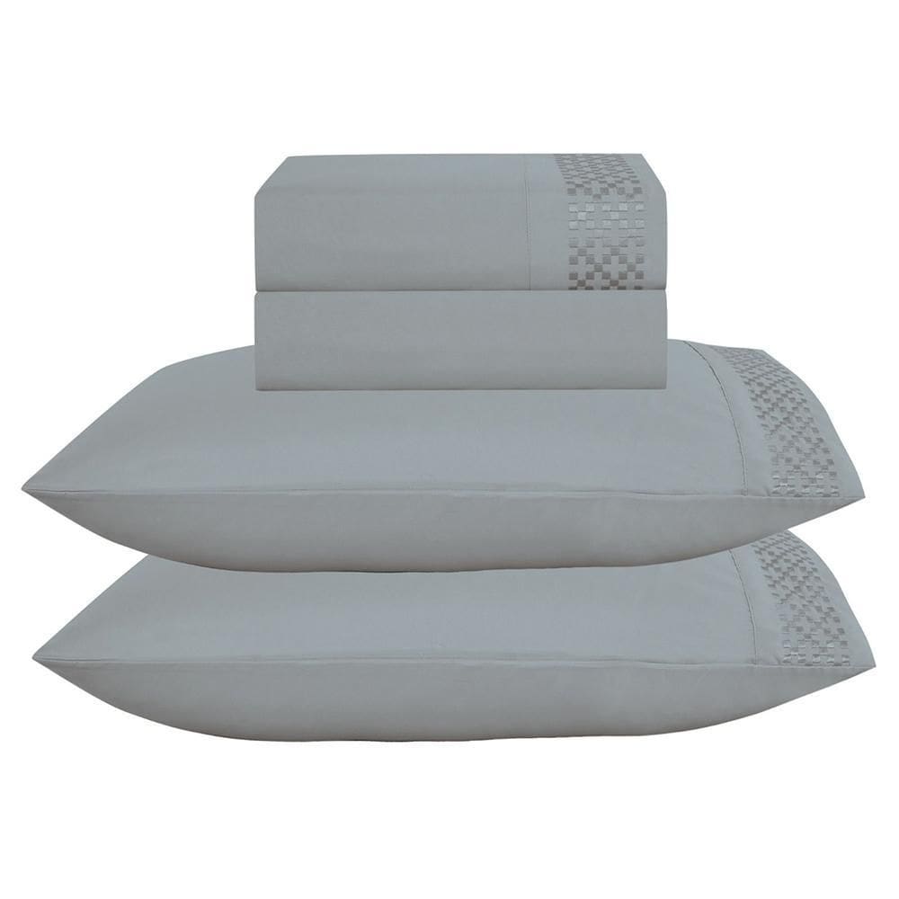 Jogo De Cama Lençol King Eclipse 4 Peças - Cinza