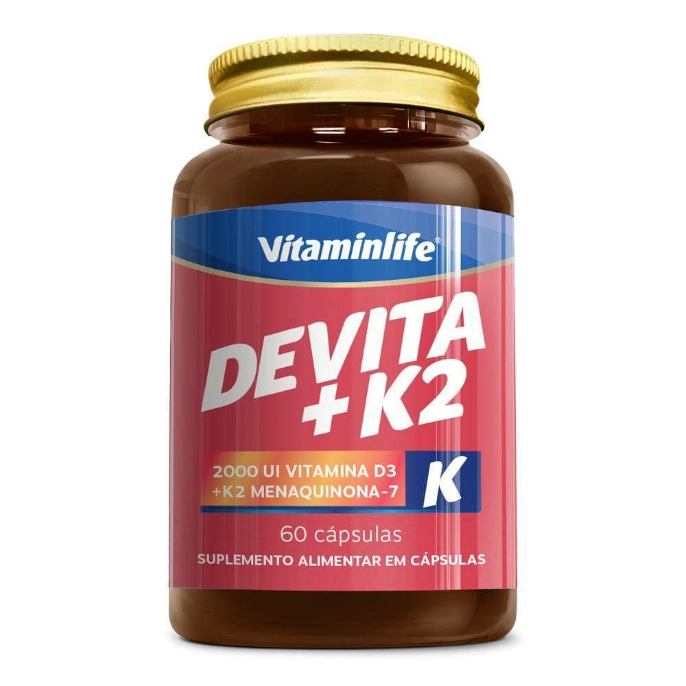 Vitamina K2 D3 Menaquinona-7 2000Ui 60Caps - Vitaminlife