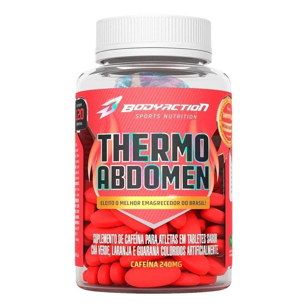 2X Suplemento Bodyaction Thermo Abdomen Cafeína 240Mg Em Pot