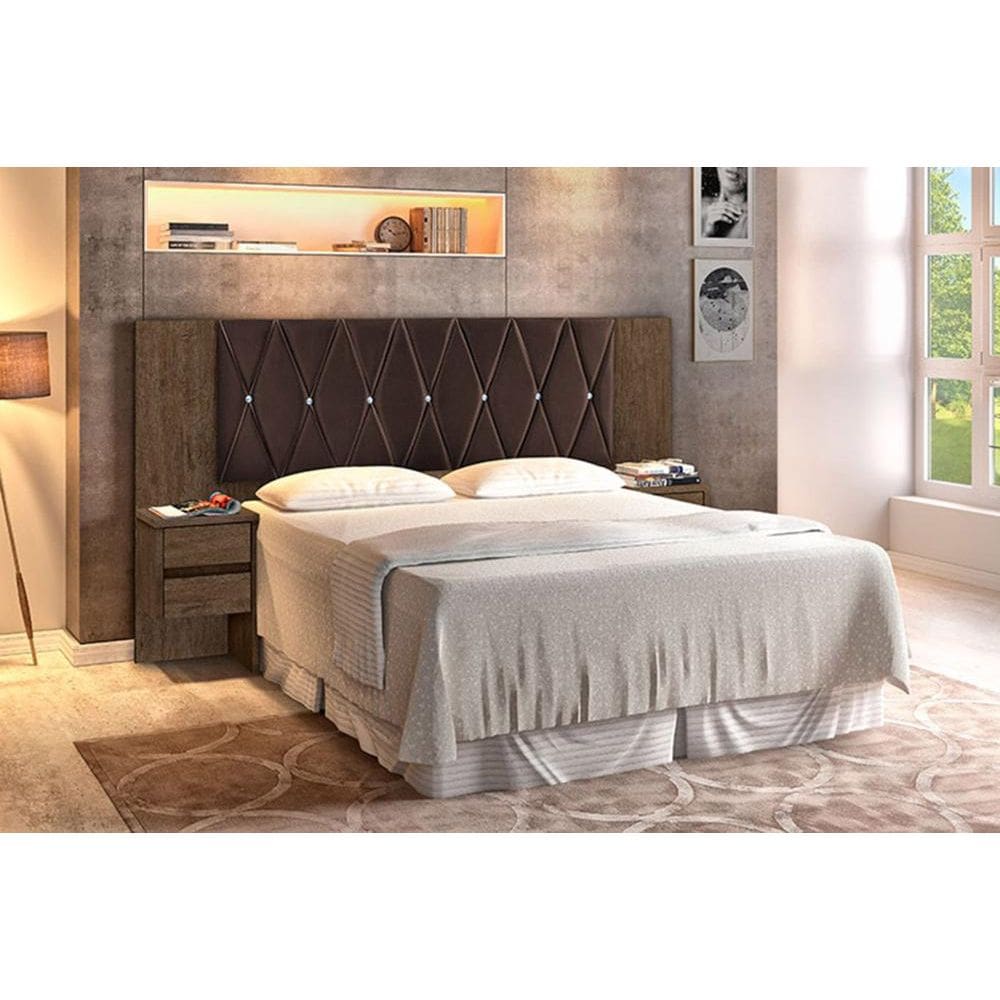 Cabeceira Florida Expansível Mocaccino/Marrom