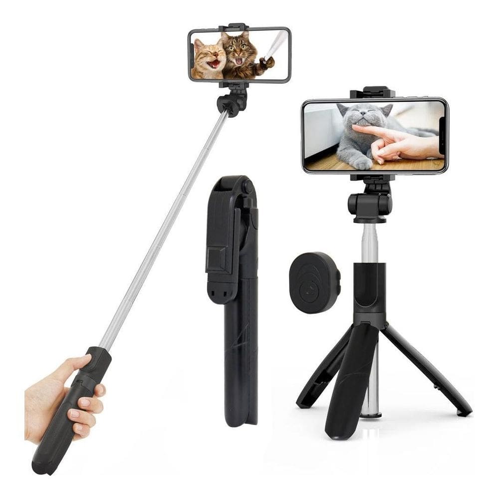 Bastão Pau Selfie Tripé Controle Bluetooth Celular 1M