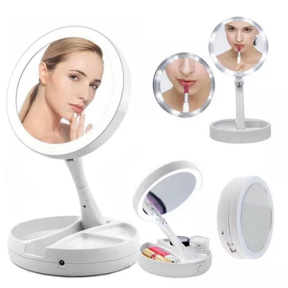 Espelho Camarim Mesa Luz Led Penteadeira Aumento