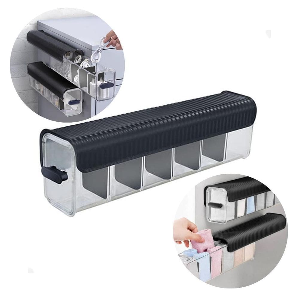 Organizador Multiuso Tipo Gaveta Transparente Tampa Preta