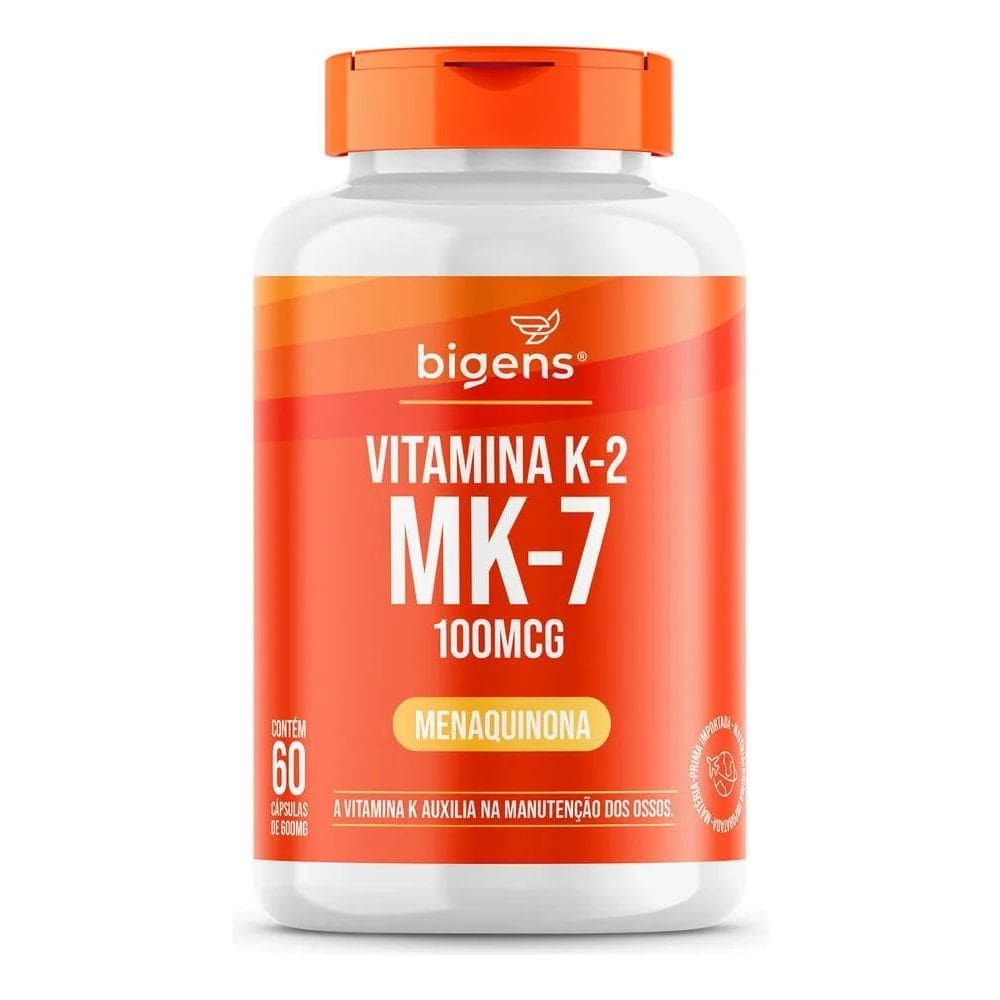 2X Vitamina K2 Mk-7, Mk7 60 Cáps, 100 Mcg, Bigens Sabor