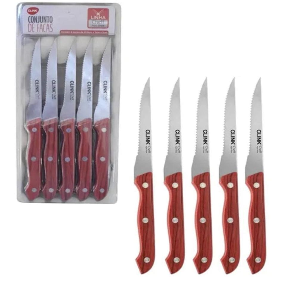 Kit Conjunto De Facas Gourmet Churrasco Cheff Serrinha