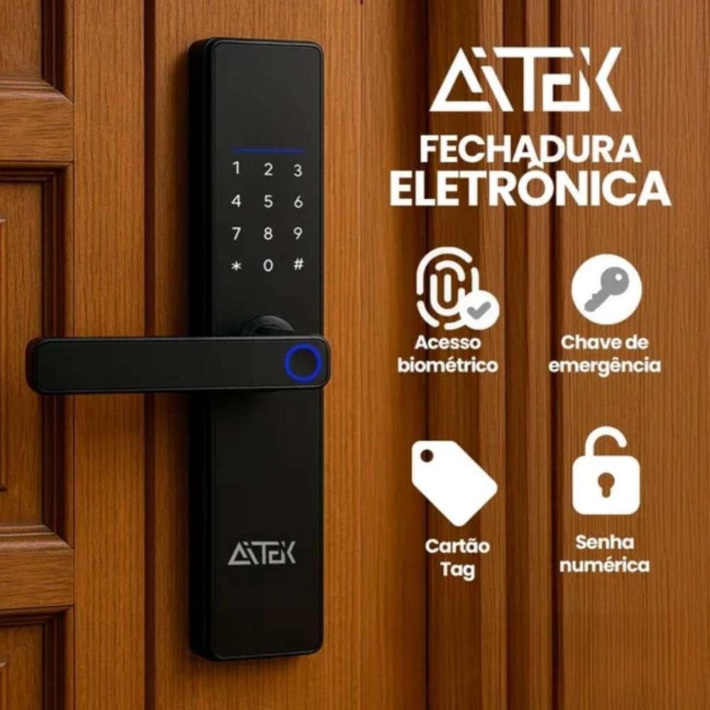 Fechadura Eletrônica Senha Cartão Chave