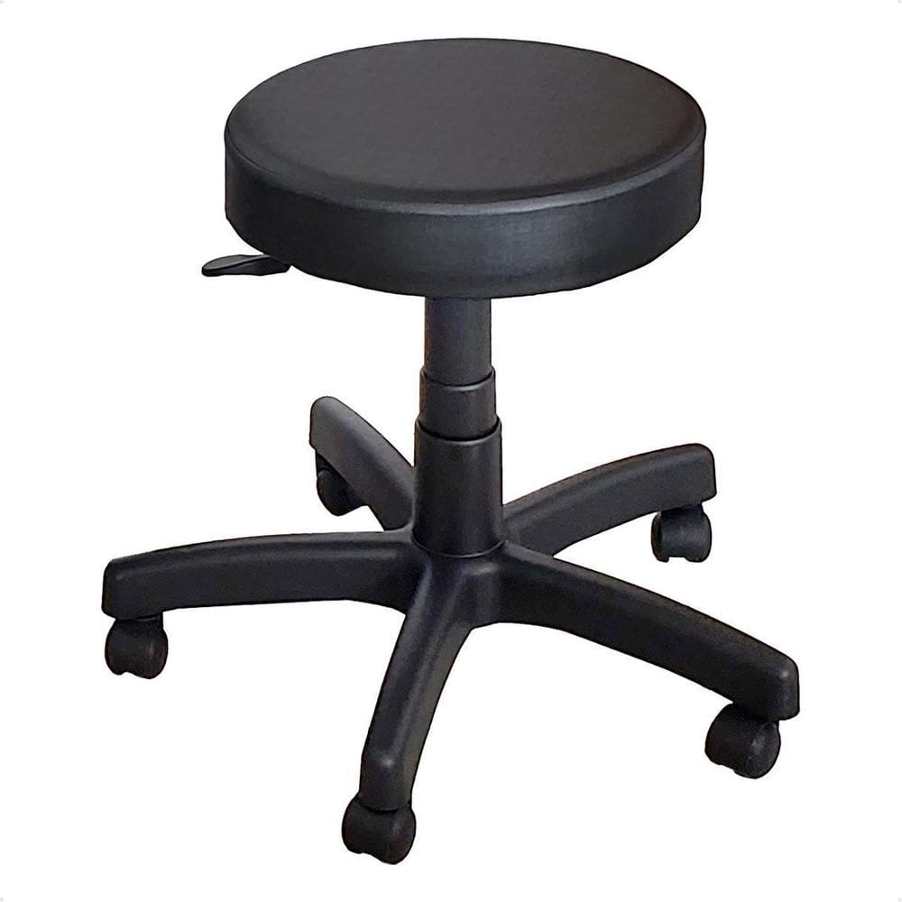 Cadeira Mocho Banqueta Giratório Regulagem Pistão Gás Preto