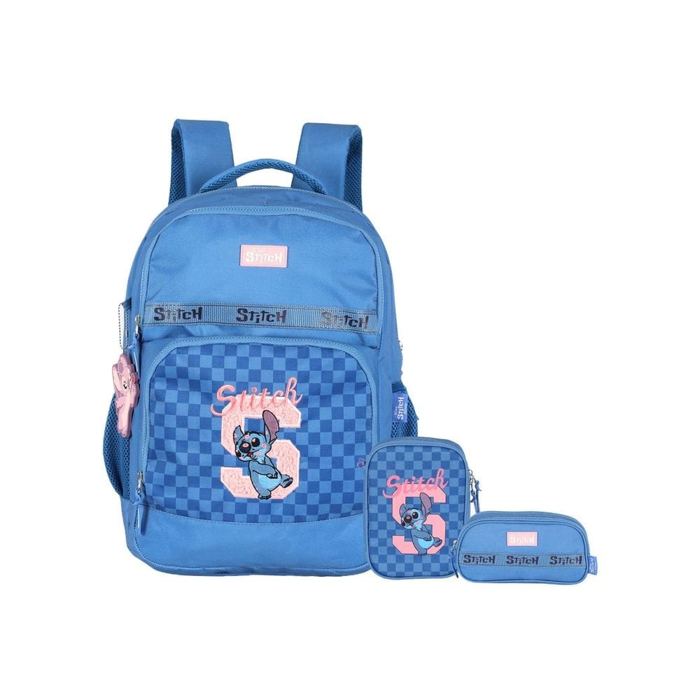 Kit Lilo Stitch Mochila Costas + Estojo Box + Estojo Triplo