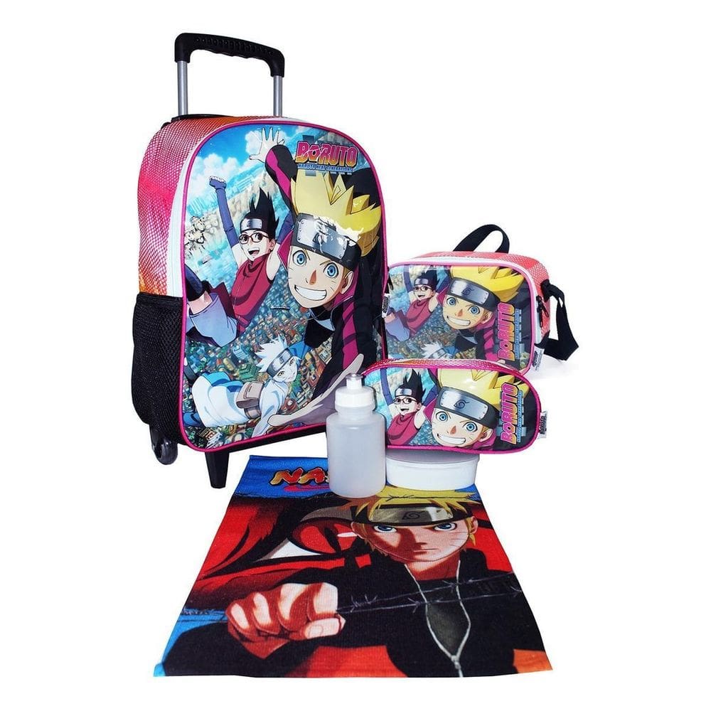 Kit Mochila Boruto Naruto Rodinhas  Lancheira Estojo