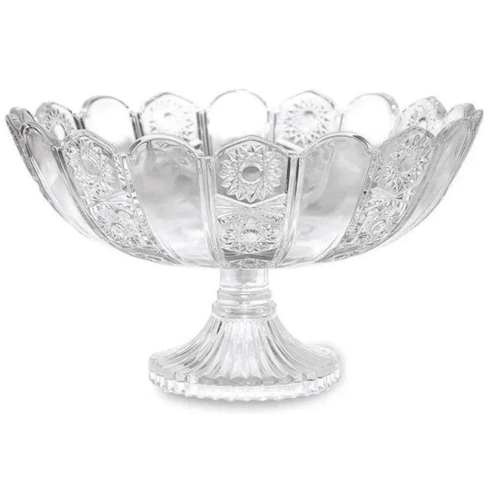 Centro de Mesa com Pé Arctic 30cm em Vidro Lehaví