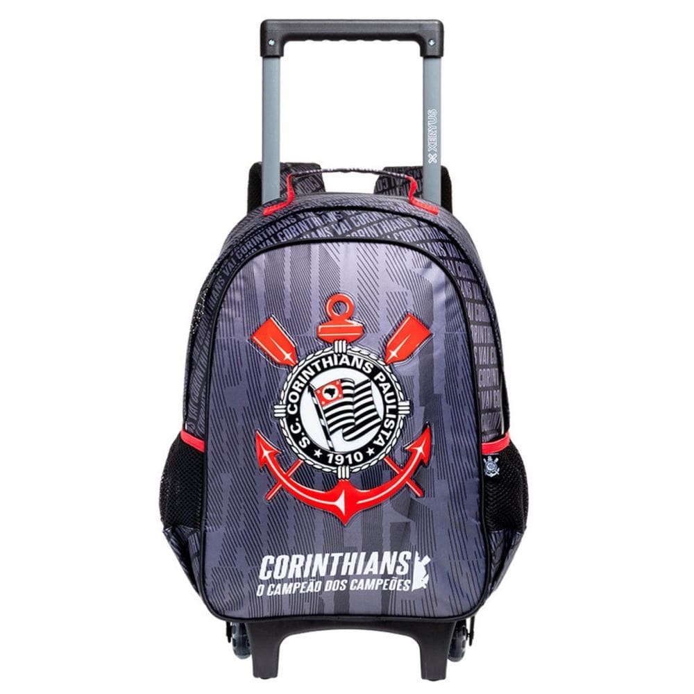 Mochila Escolar 2Em1 Rodas E Costas Corinthians