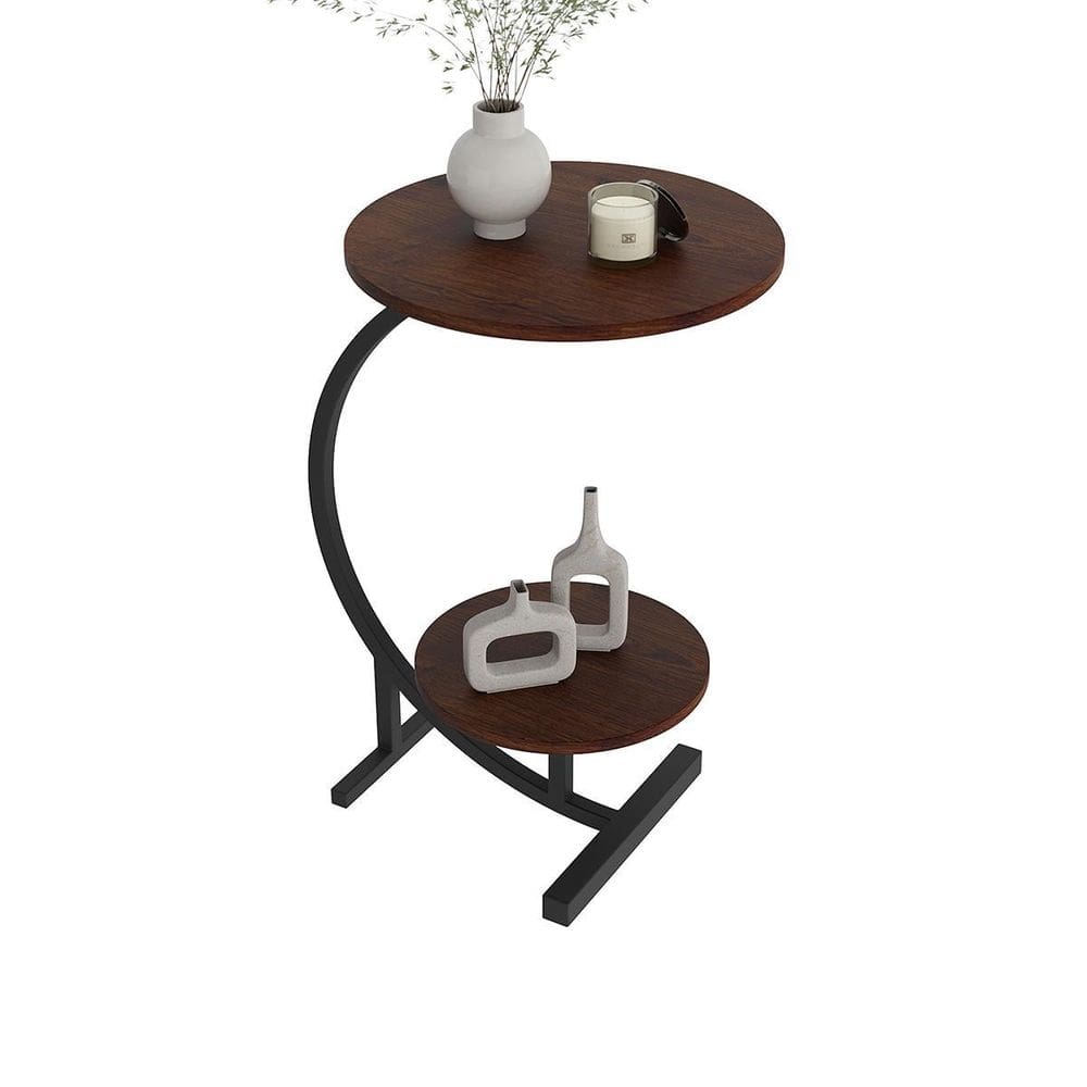 Mesa De Canto Redonda Sala Centro Luxo 40 Cm