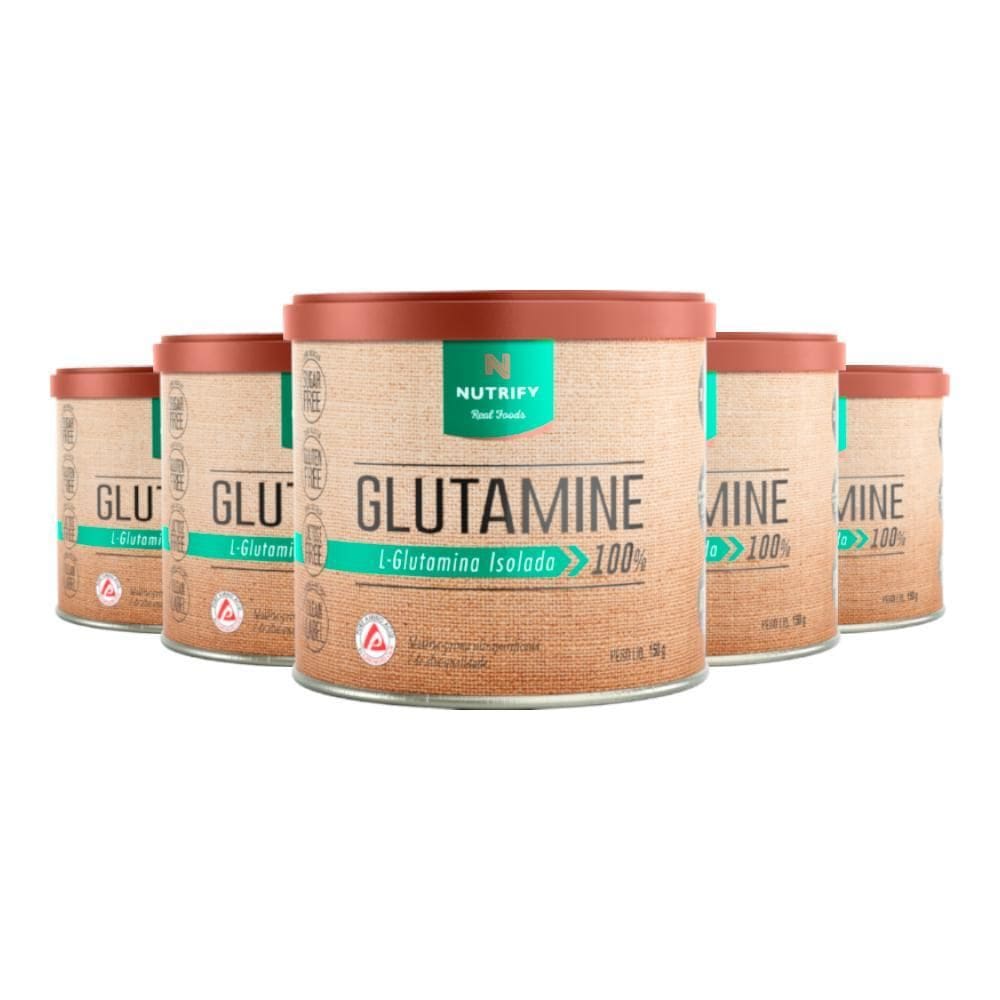 Kit 5 Glutamine L-Glutamina Isolada Neutro Nutrify 150G