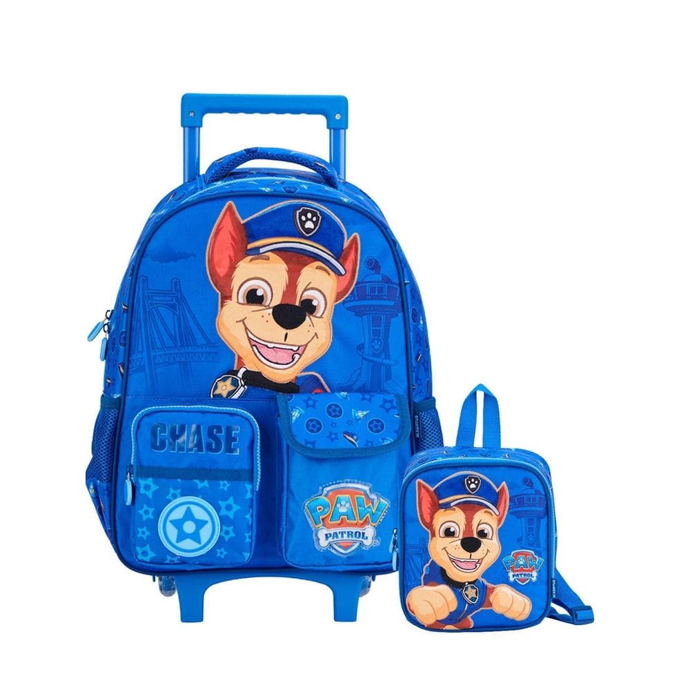 Kit Chase Patrulha Canina Mochila Rodas + Lancheira Térmica