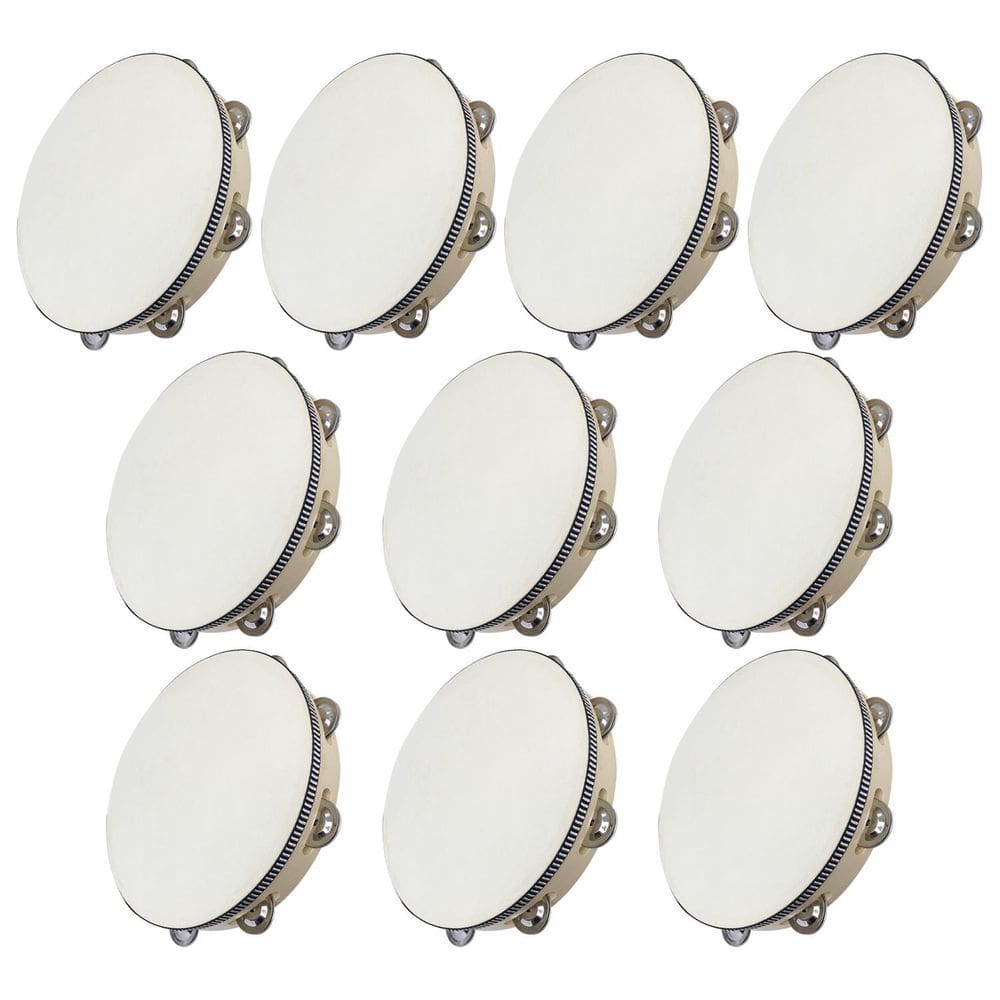 Kit 100 Pandeiros Redondo de Madeira 10” Pele Natural New York