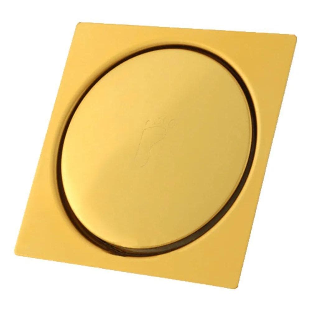 2X Ralo Click Inteligente Inox Dourado Para Piso 10X10 Cm Lu