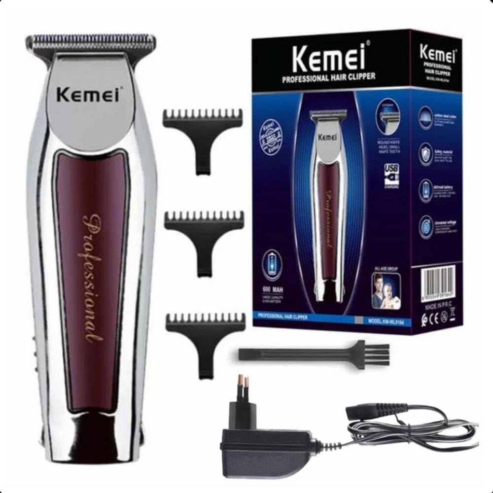 Maquina Kemei Km-9164 Para Cabelo E Barba Potente