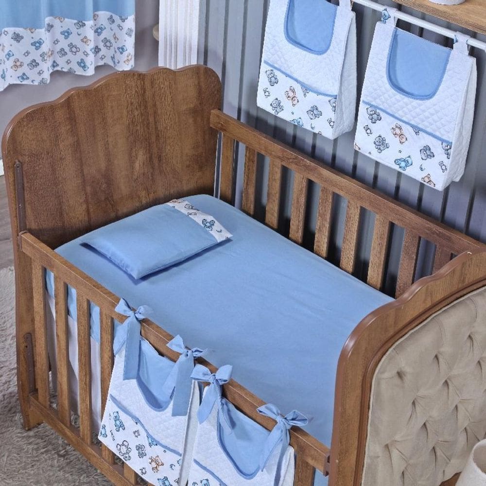 Kit Berço Lençol + Fronha Percal Algodão Menino Menina 2