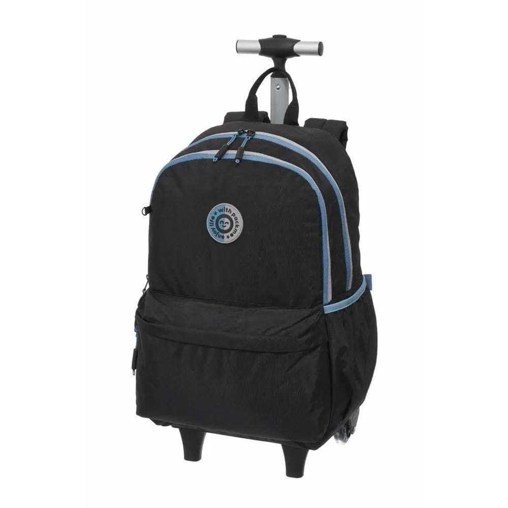 Mochila Pacific Com Carrinho Pack Me Life Crinkle Preto
