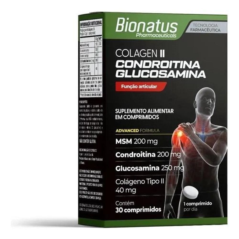 2X Colagen Ii Condroitina + Glucosamina 40Mg Bionatus 30 Cpr