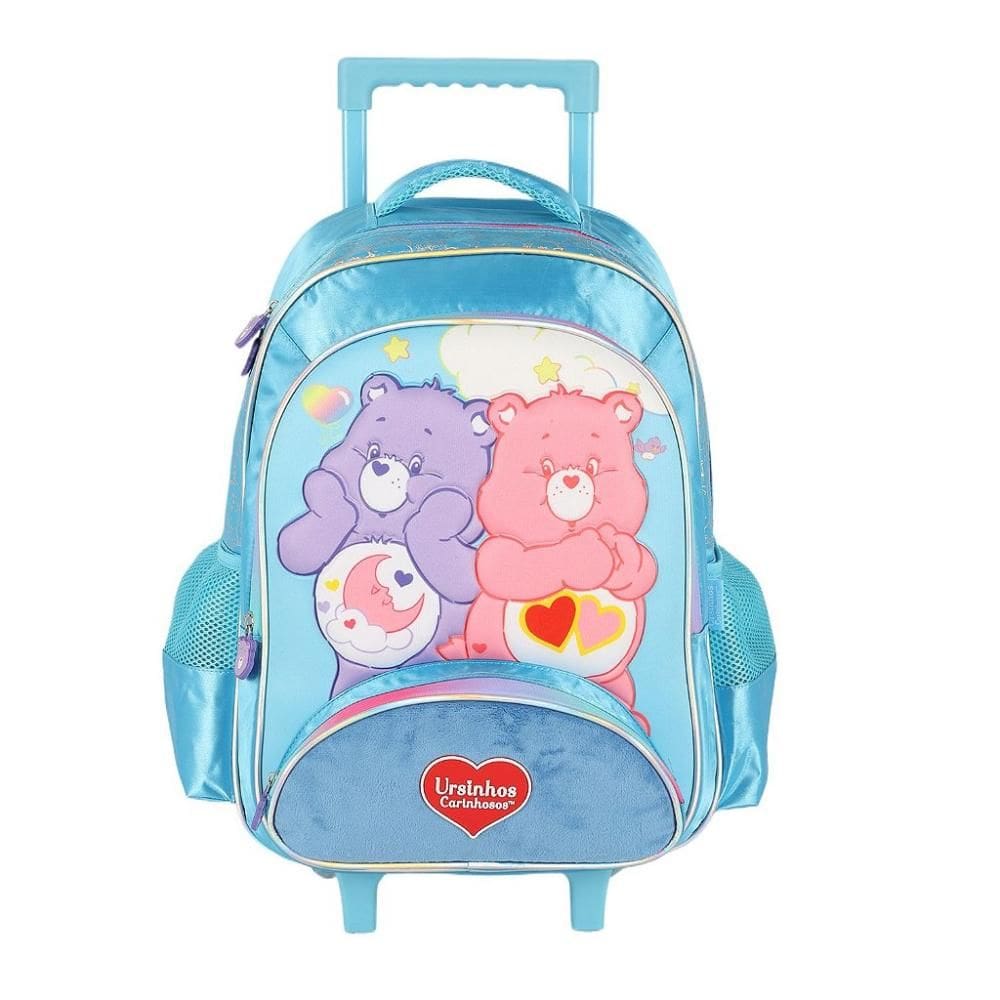 Mochila de Rodinhas Sem Alça Luxcel Ursinhos Carinhosos Azul