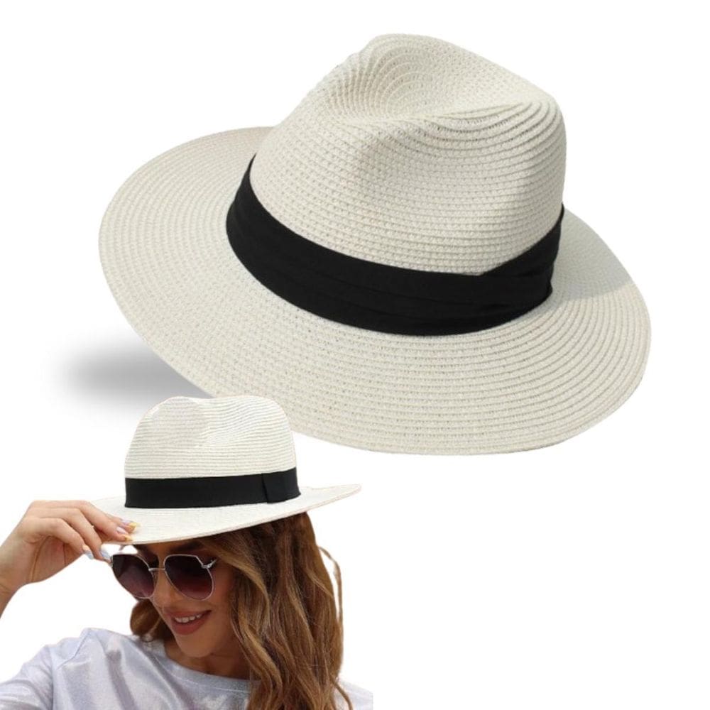 Chapéu Panamá Aba Larga Fedora Moda Masculino