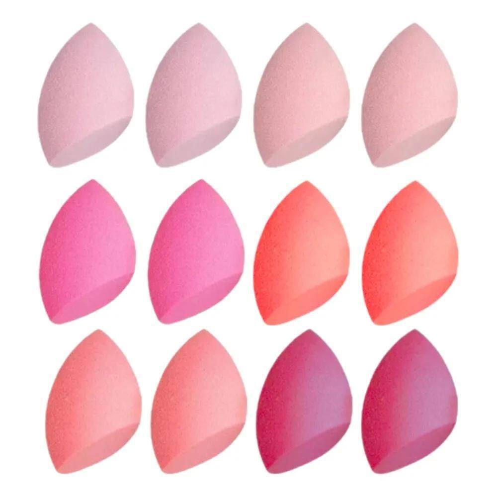 2X Kit 12 Esponjas De Maquiagem Chanfradas Base Make Up