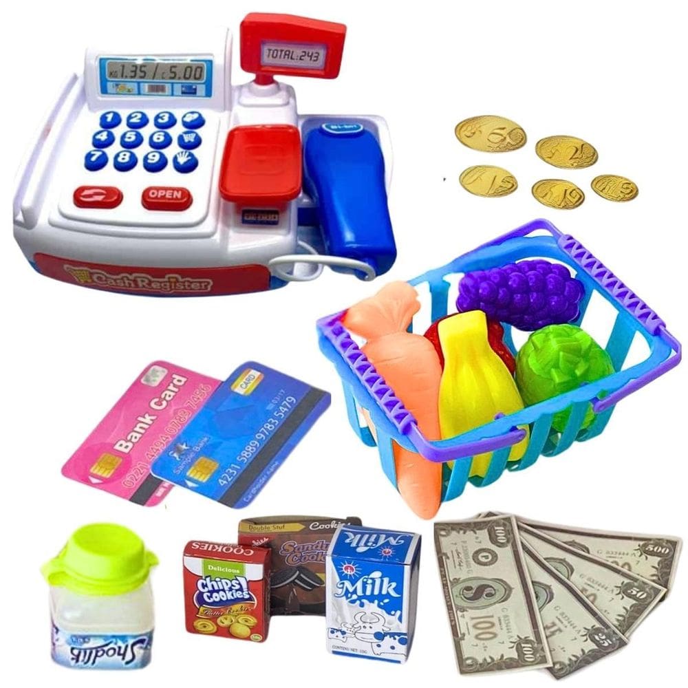 Caixa Registradora Infantil Som Luz Acessórios Castela