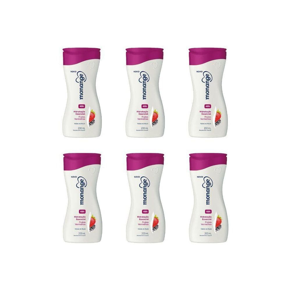 Hidratante Corporal Monange 200Ml Frutas Vermelhas-Kit C/6Un