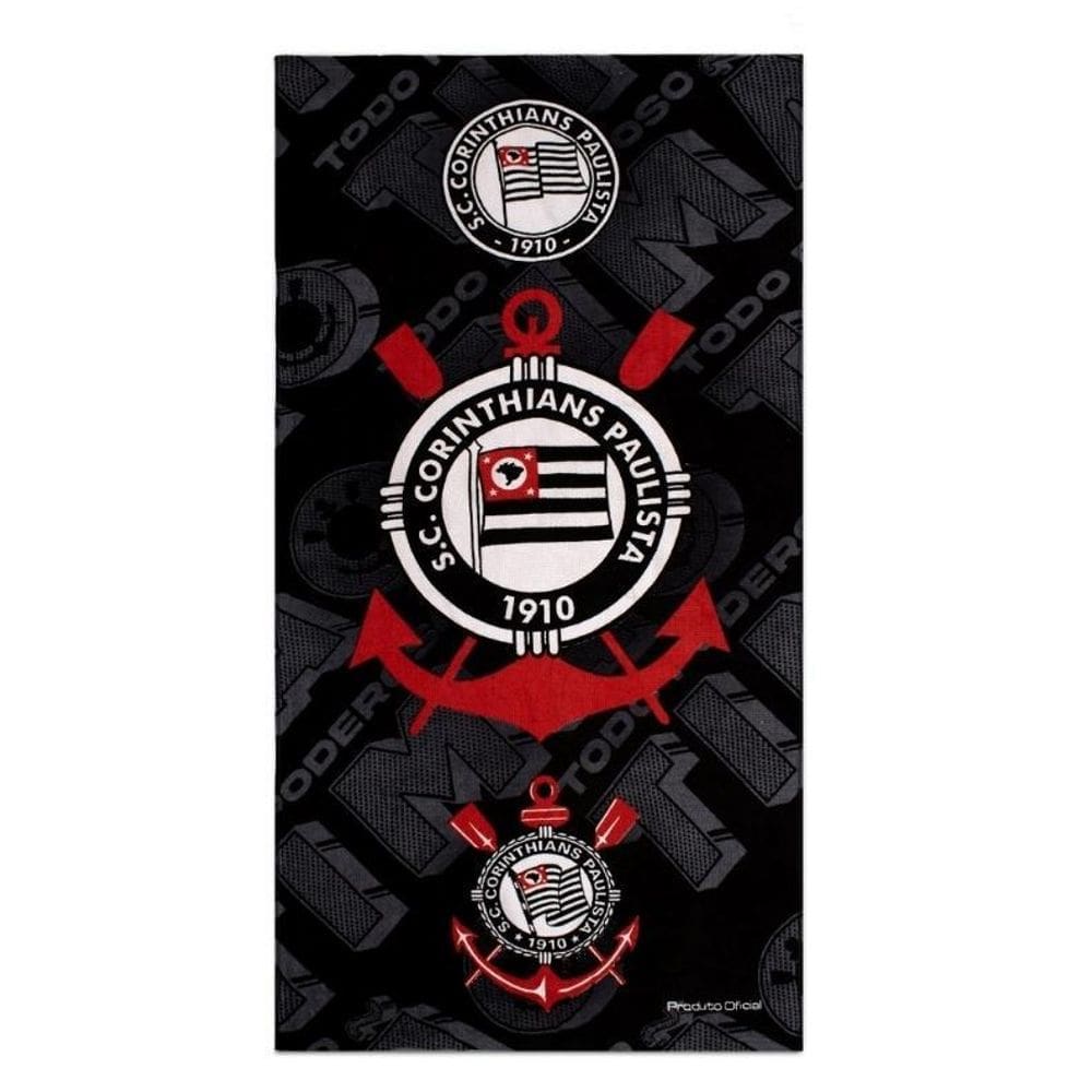 Toalha De Banho Time Buettner Aveludada 70X140Cm Corinthians