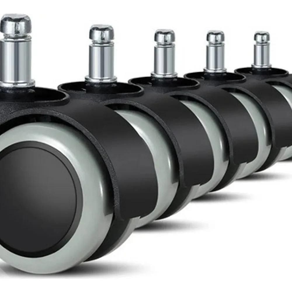 2X Kit Com 5 Rodinhas Para Cadeira De Escritório De Silicone