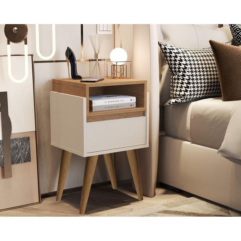 Mesa Cabeceira Debora Plus Pés Palito Gaveta Cores Comprar